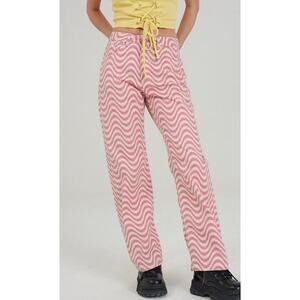 The‎ Ragged Priest Pink Dopamine pattern Straight Leg Jeans